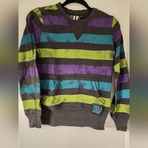 Billabong lightweight sweatshirt, XS, grey, purple, blue, lime, Vintage